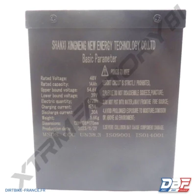 01// PACK BATTERIE LITHIUM 48V 14AH NRJ 1600W, photo 1 sur Dirt Bike France