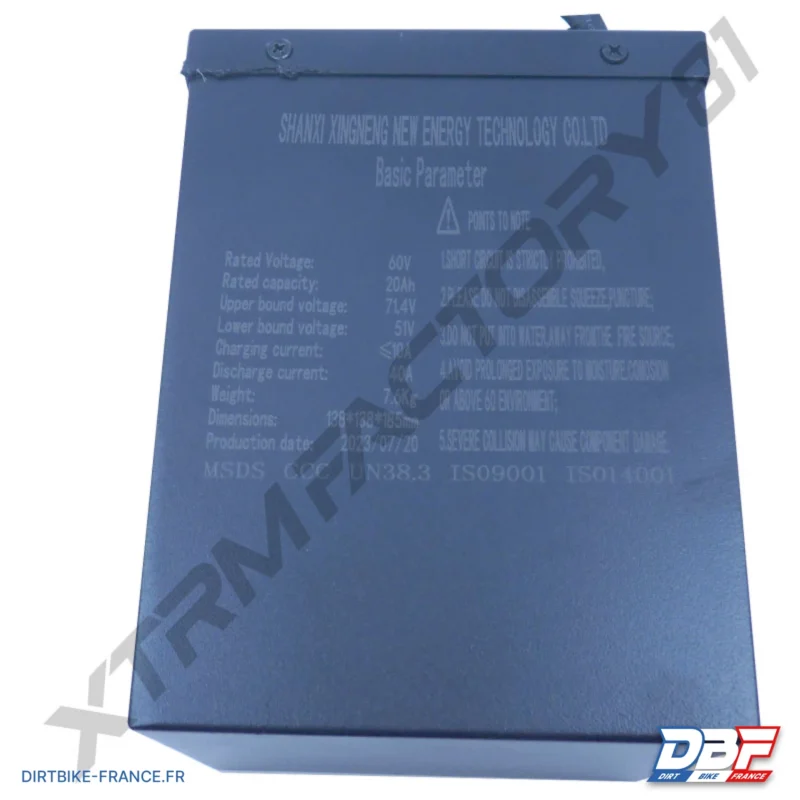 01// PACK BATTERIE LITHIUM 60V 20AH NRJ 2000W, Dirt Bike France - Photo N°1