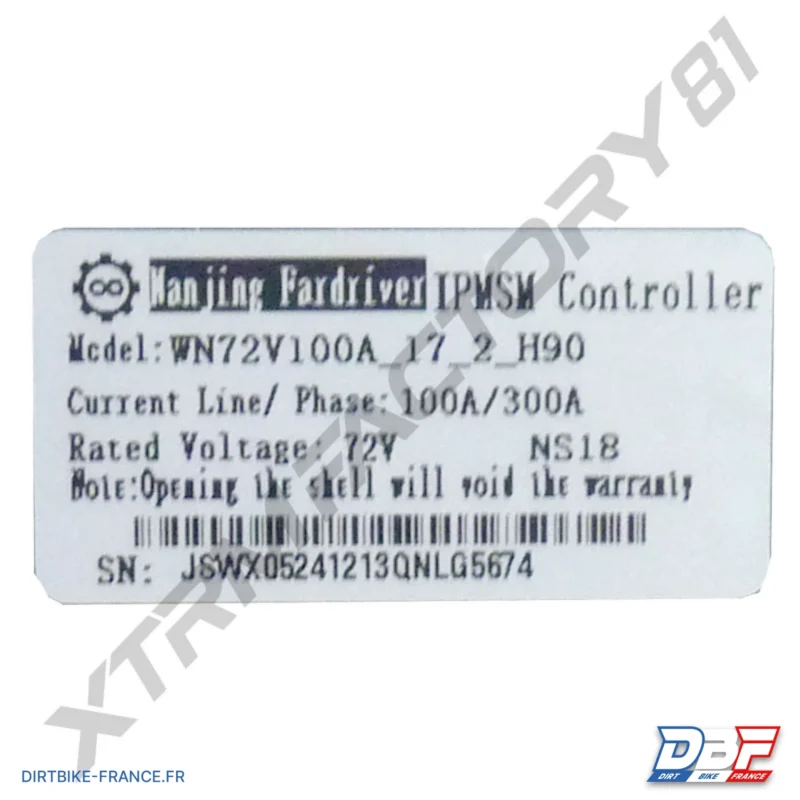 07// BOITIER CONTROLER 72V 3000W NRJ 5000W, Dirt Bike France - Photo N°2