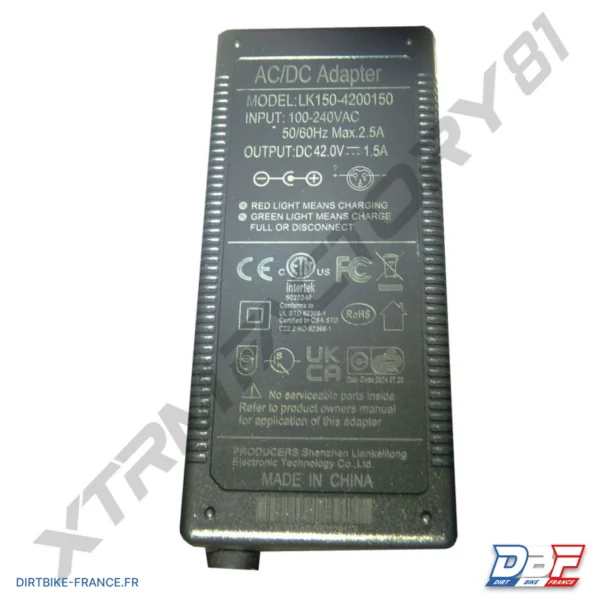 09// CHARGEUR LITHIUM/PLOMB 36V 1.5A QUAD/MOTO NRJ 1600W, photo 6 sur Dirt Bike France