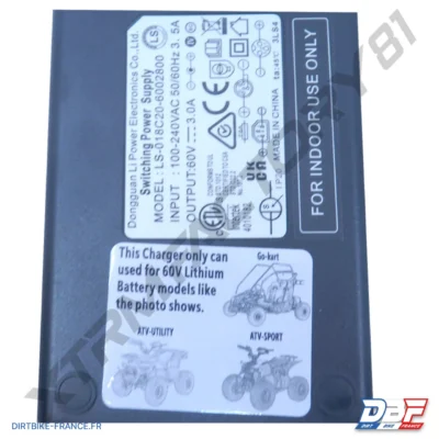 25// CHARGEUR 72V 3A BUGGY PANTHER 2000W, photo 1 sur Dirt Bike France
