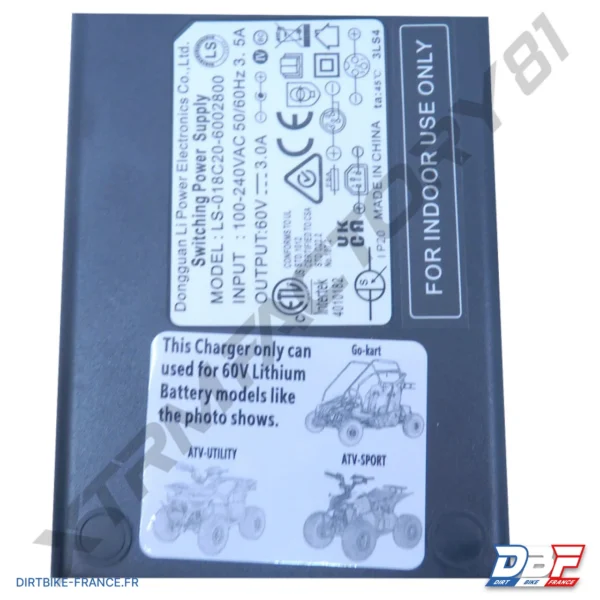 25// CHARGEUR 72V 3A BUGGY PANTHER 2000W, photo 1 sur Dirt Bike France