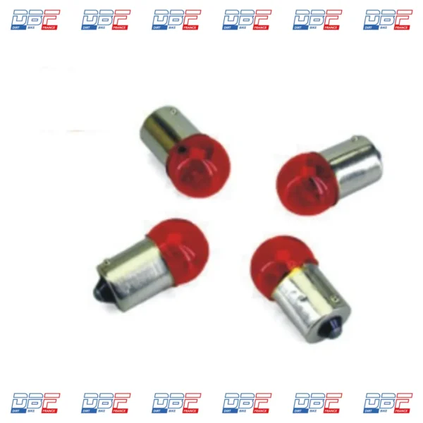 Ampoule 12v/10w clignotants rouge ba15s(x4), PIECES DETACHEES Dirt Bike France