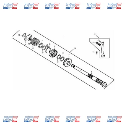 Arbre de kick complet dax monkey gorilla skyteam 970888i, PIECES DETACHEES Dirt Bike France