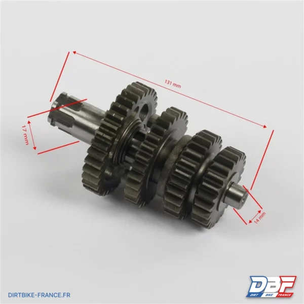 Arbre secondaire boite 125cc / 138cc / 140cc / 150cc lifan - ø17mm, photo 2 sur Dirt Bike France