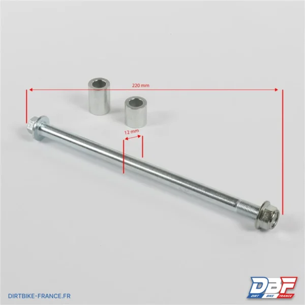 Axe de roue arriere 220mm - ø12mm, photo 2 sur Dirt Bike France