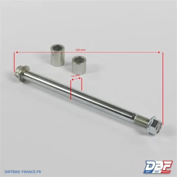 Axe de roue arriere 220mm - ø15mm, photo 2 sur Dirt Bike France
