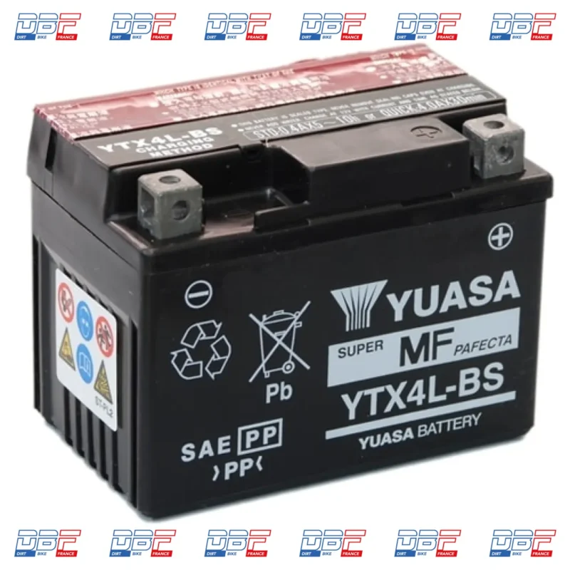 BATTERIE YUASA YB4L-B 12V-4A (LIVREE AVEC PACK ACIDE), Dirt Bike France - Photo N°1