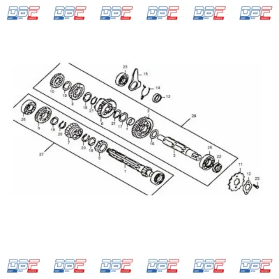 Boulon de pignon m6*8 dax skyteam, PIECES DETACHEES Dirt Bike France