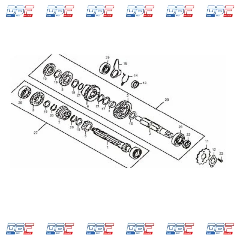 BOULON DE PIGNON M6*8 DAX SKYTEAM, Dirt Bike France - Photo N°1