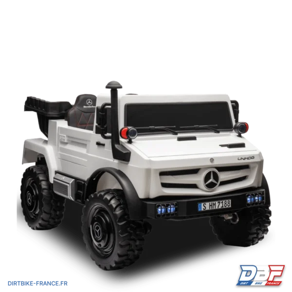 Camion électrique enfant mercedes unimog 12v Blanc, photo 1 sur Dirt Bike France