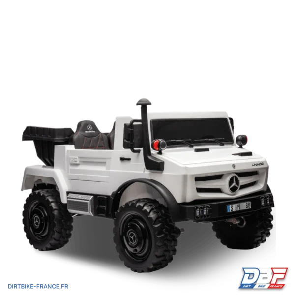 Camion électrique enfant mercedes unimog 12v Blanc, photo 2 sur Dirt Bike France