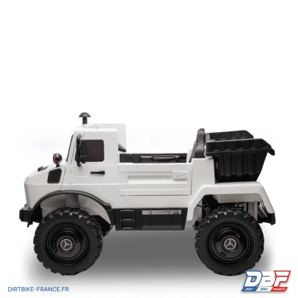 Camion électrique enfant mercedes unimog 12v Blanc, photo 6 sur Dirt Bike France