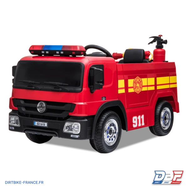Camion électrique enfant pompier avec pistolet à eau Rouge , photo 2 sur Dirt Bike France