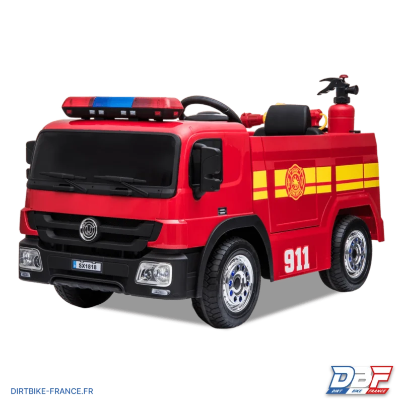 Camion électrique enfant pompier avec pistolet à eau Rouge, Dirt Bike France - Photo N°2