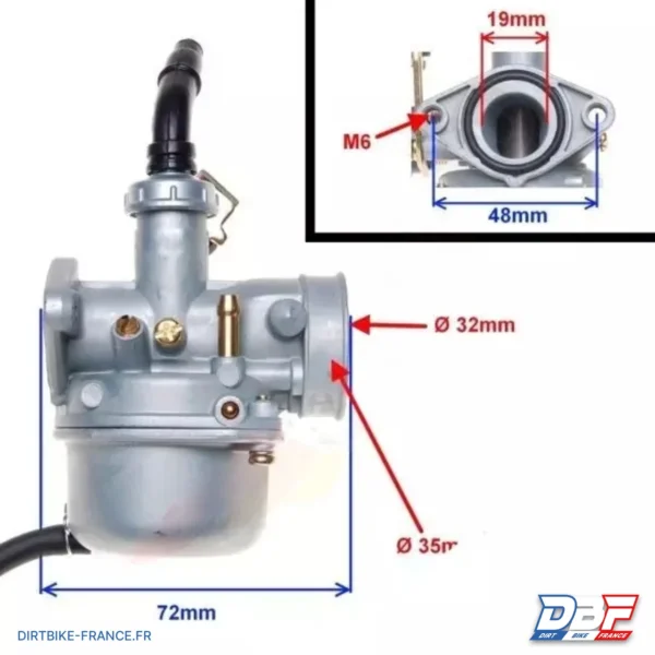 Carburateur jinke pz22 avec starter à câble, photo 7 sur Dirt Bike France