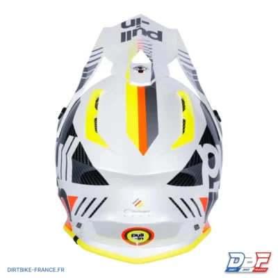 Casque cross PULL IN Race Blanc, Jaune Fluo, photo 1 sur Dirt Bike France