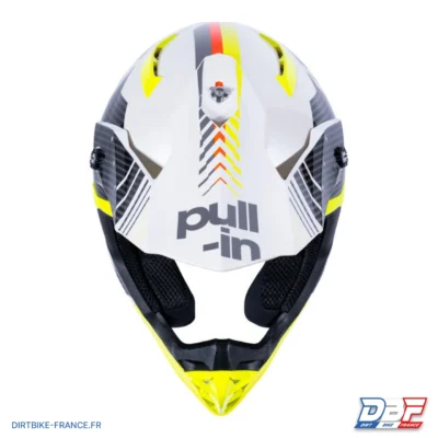 Casque cross PULL IN Race Blanc, Jaune Fluo, photo 2 sur Dirt Bike France