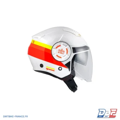 Casque jet vintage PULL IN Open Face, Blanc, Rouge, Jaune, photo 1 sur Dirt Bike France