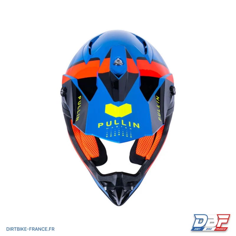 Casque PULL IN Cross Adulte Master Bleu Orange, Dirt Bike France - Photo N°2