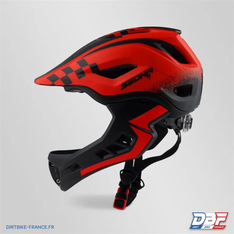 Casque sedna enfant 48-53cm Rouge, Dirt Bike France - Photo N°3