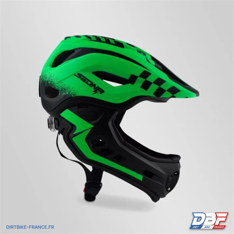 Casque sedna enfant 48-53cm Vert, Dirt Bike France - Photo N°2