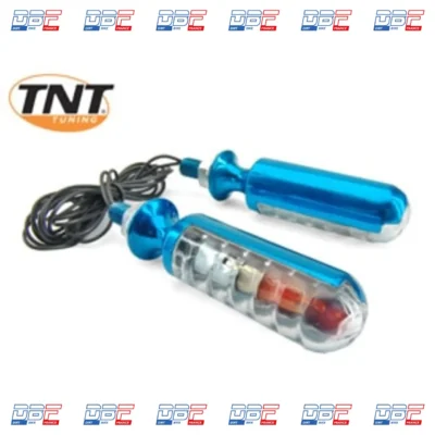 Clignotant finger2 a led bleu anodise(la paire), PIECES DETACHEES Dirt Bike France