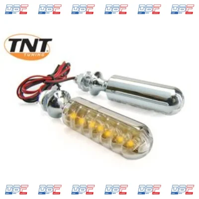 Clignotant finger2 a leds chrome (la paire), PIECES DETACHEES Dirt Bike France