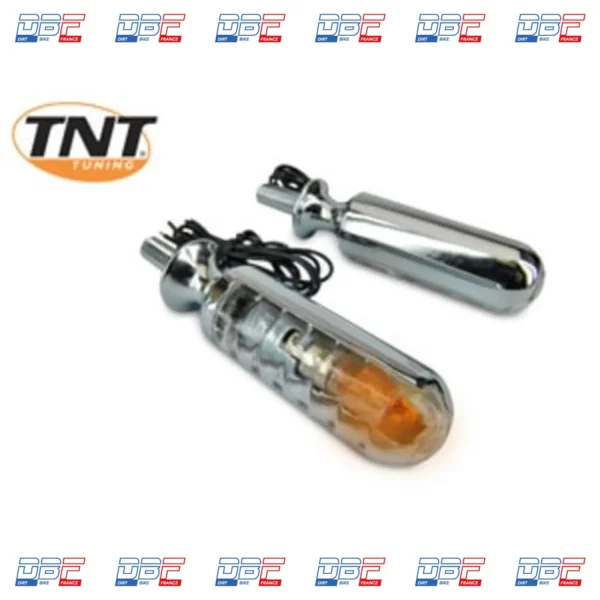 Clignotant finger2 chrome(la paire), PIECES DETACHEES Dirt Bike France