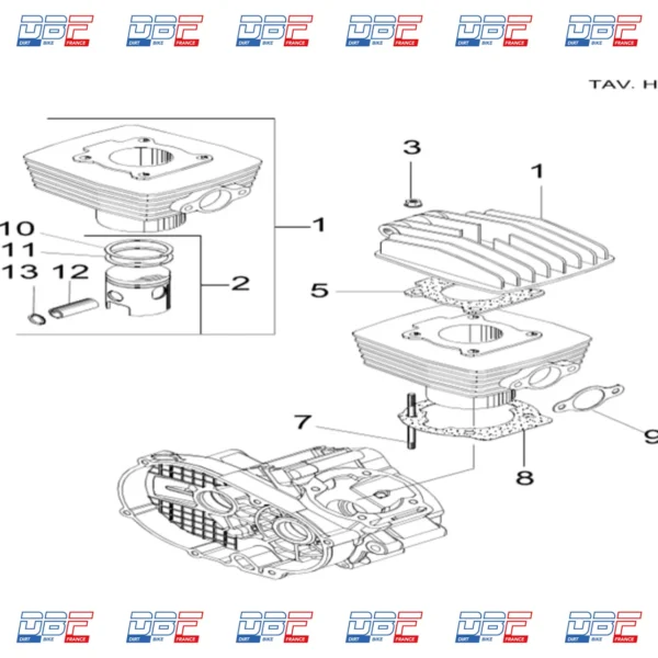 Clips de piston nrg 50 3.5cv, HAUT MOTEUR NRG50 Dirt Bike France