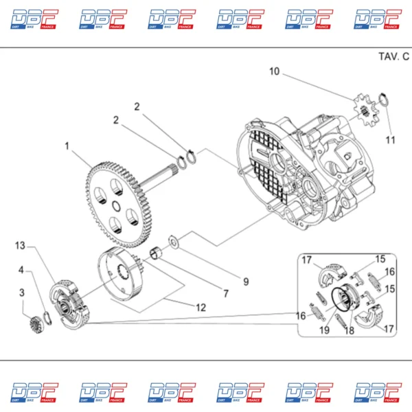 Cloche d embrayage nrg 50 3.5cv, EMBRAYAGE NRG50 Dirt Bike France, photo 2