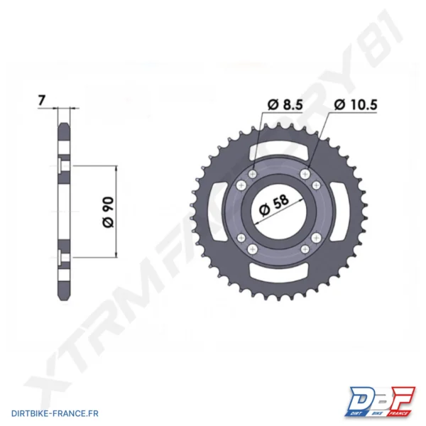 COURONNE 428 47 DENTS, photo 1 sur Dirt Bike France