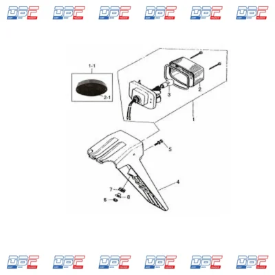 Feu arriere rectangulaire dax skyteam, PIECES DETACHEES Dirt Bike France