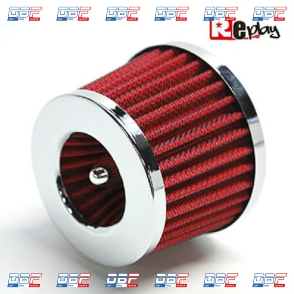 Filtre a air reacteur chrome grille rouge diam 35/28 replay, PIECES DETACHEES Dirt Bike France