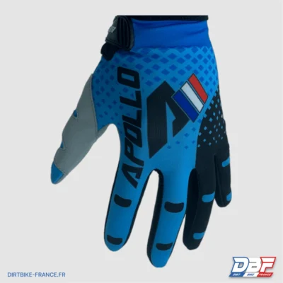 Gants cross apollo skin Bleu L, photo 1 sur Dirt Bike France