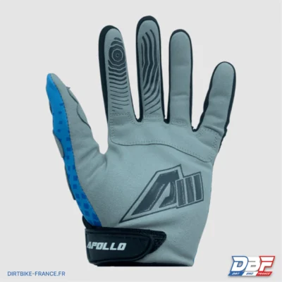 Gants cross apollo skin Bleu L, photo 2 sur Dirt Bike France