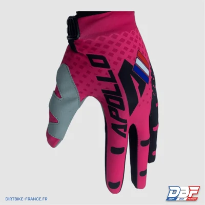 Gants cross apollo skin Rose L, photo 1 sur Dirt Bike France