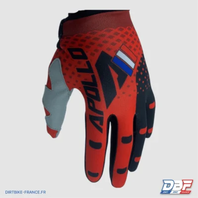 Gants cross apollo skin Rouge L, photo 1 sur Dirt Bike France