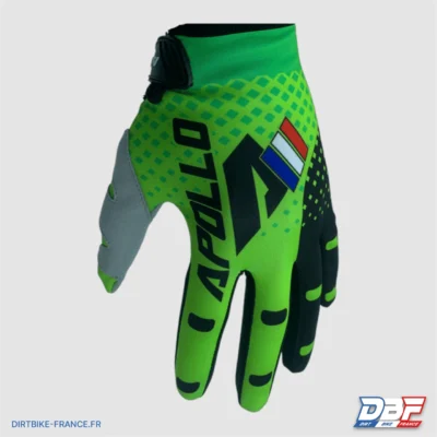 Gants cross apollo skin Vert L, photo 1 sur Dirt Bike France