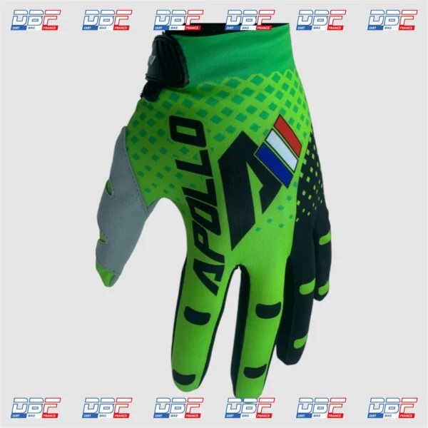 Gants cross apollo skin Vert S Dirt Bike France