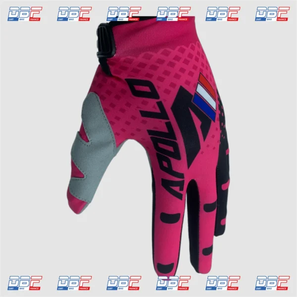 Gants cross enfant apollo skin Rose L Dirt Bike France