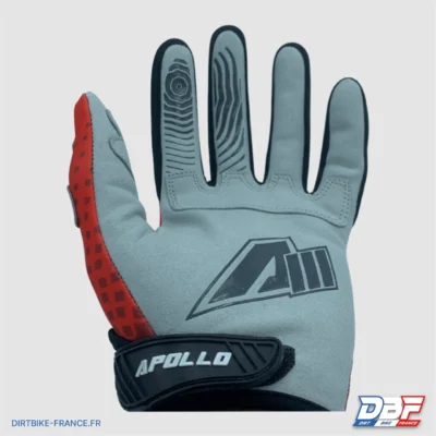 Gants cross enfant apollo skin Rouge M, photo 2 sur Dirt Bike France