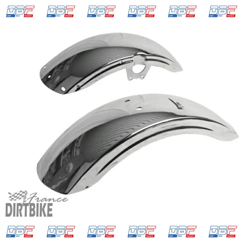 GARDE BOUE AVANT + GARDE BOUE ARRIERE CHROME DAX SKYTEAM, Dirt Bike France - Photo N°1