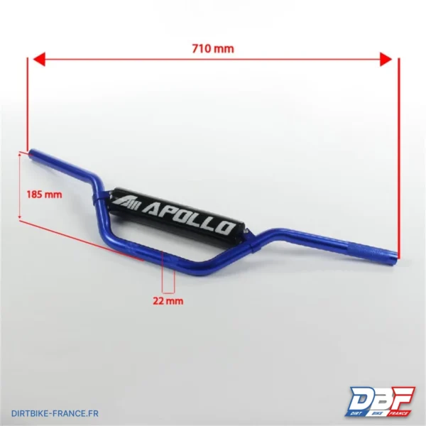 Guidon aluminium ø22mm Bleu, photo 2 sur Dirt Bike France