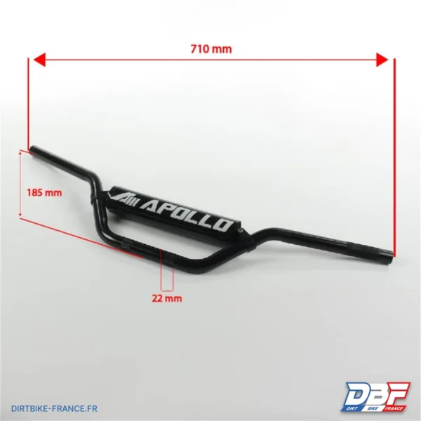 Guidon aluminium ø22mm Noir, photo 2 sur Dirt Bike France
