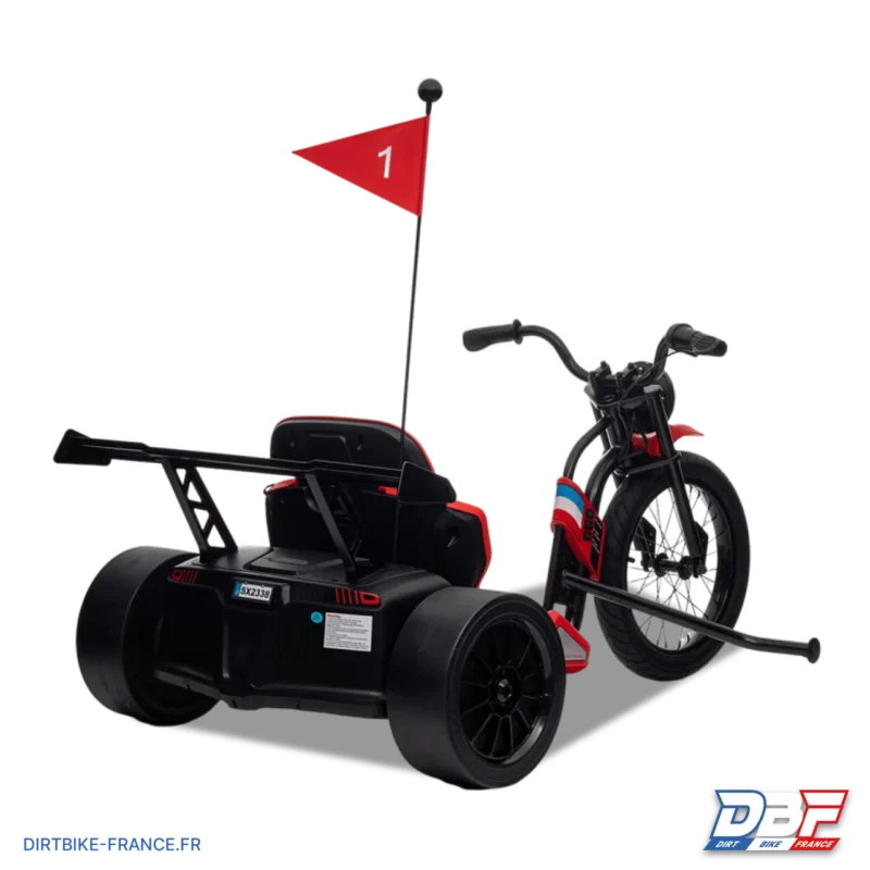 Karting électrique enfant drift trike 24v Rouge, Dirt Bike France - Photo N°4