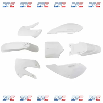 Kit plastique klx110 blanc dirt bike 7 pieces, HABILLAGE-SELLE DIRTBIKE Dirt Bike France