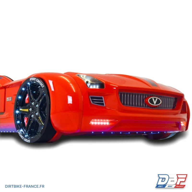 Lit voiture enfant, le lit roadster pour garçon. 90cmx190cm, Gris, Dirt Bike France - Photo N°4