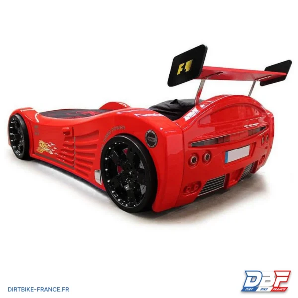 Lit voiture garçon V5, lit enfant 90x190, Rouge, photo 3 sur Dirt Bike France