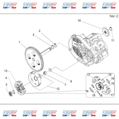 Noix d’entrainement embrayage nrg 50 3.5cv, EMBRAYAGE NRG50 Dirt Bike France